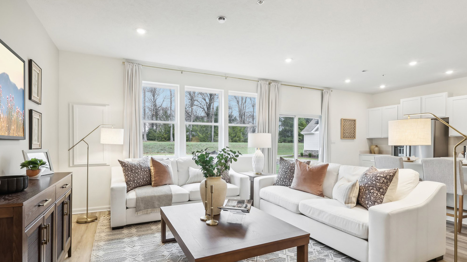 Living area with large windows