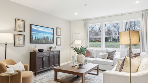 living room with large windows