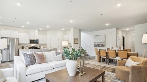 first floor living and dining areas