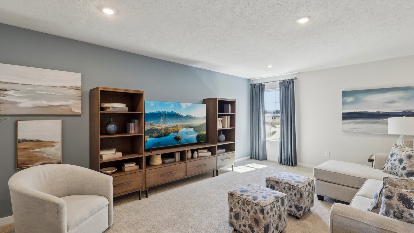 upper loft area with windows