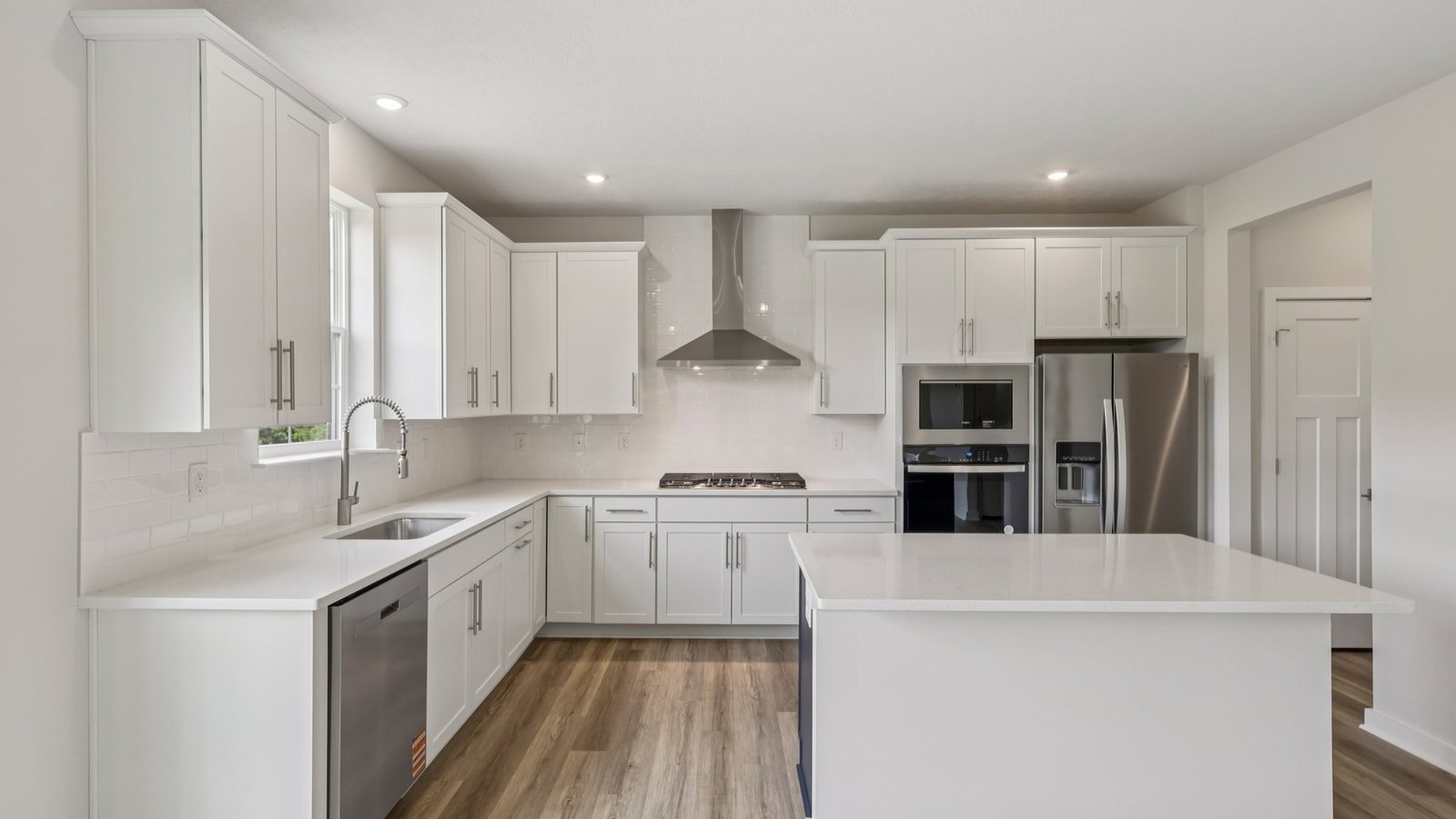 Kitchen with stainless steel appliances