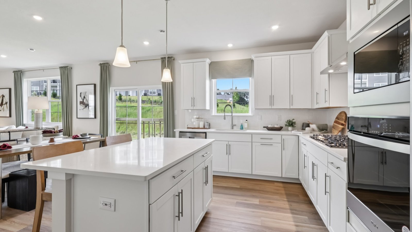 Kitchen with stainless steel appliances