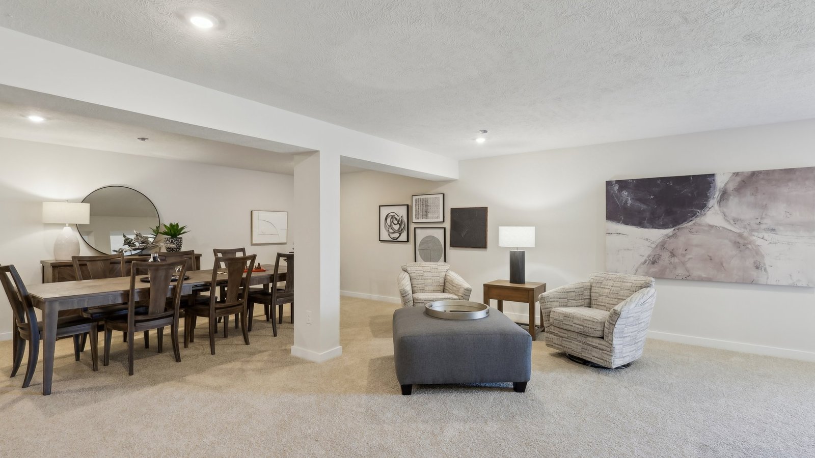 Finished lower level with window