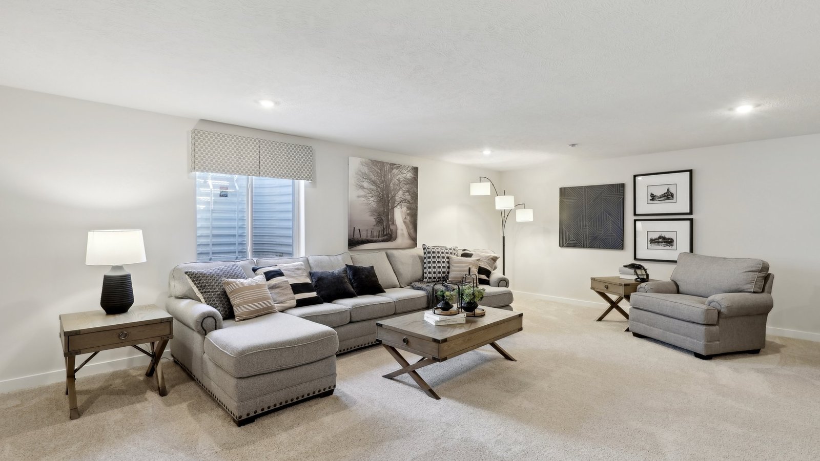 Finished lower level with windows