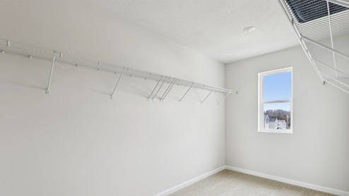 Primary walk-in closet with window