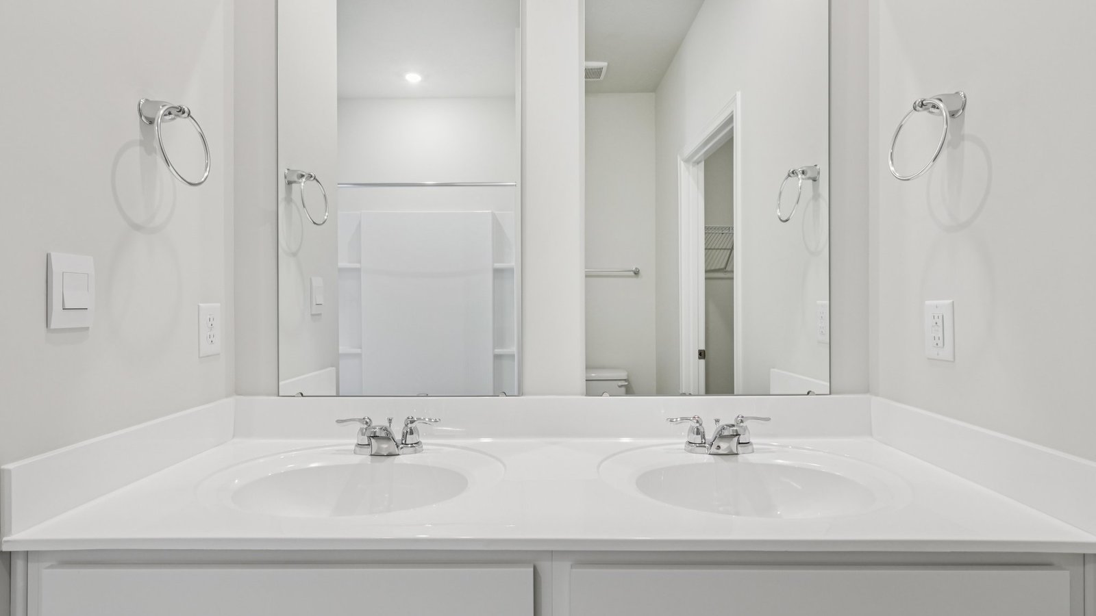 Primary bathroom with dual sinks