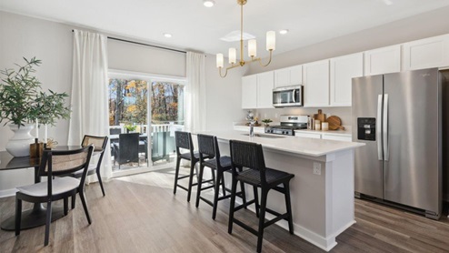 kitchen and dining area