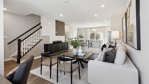 living room with LVP floors