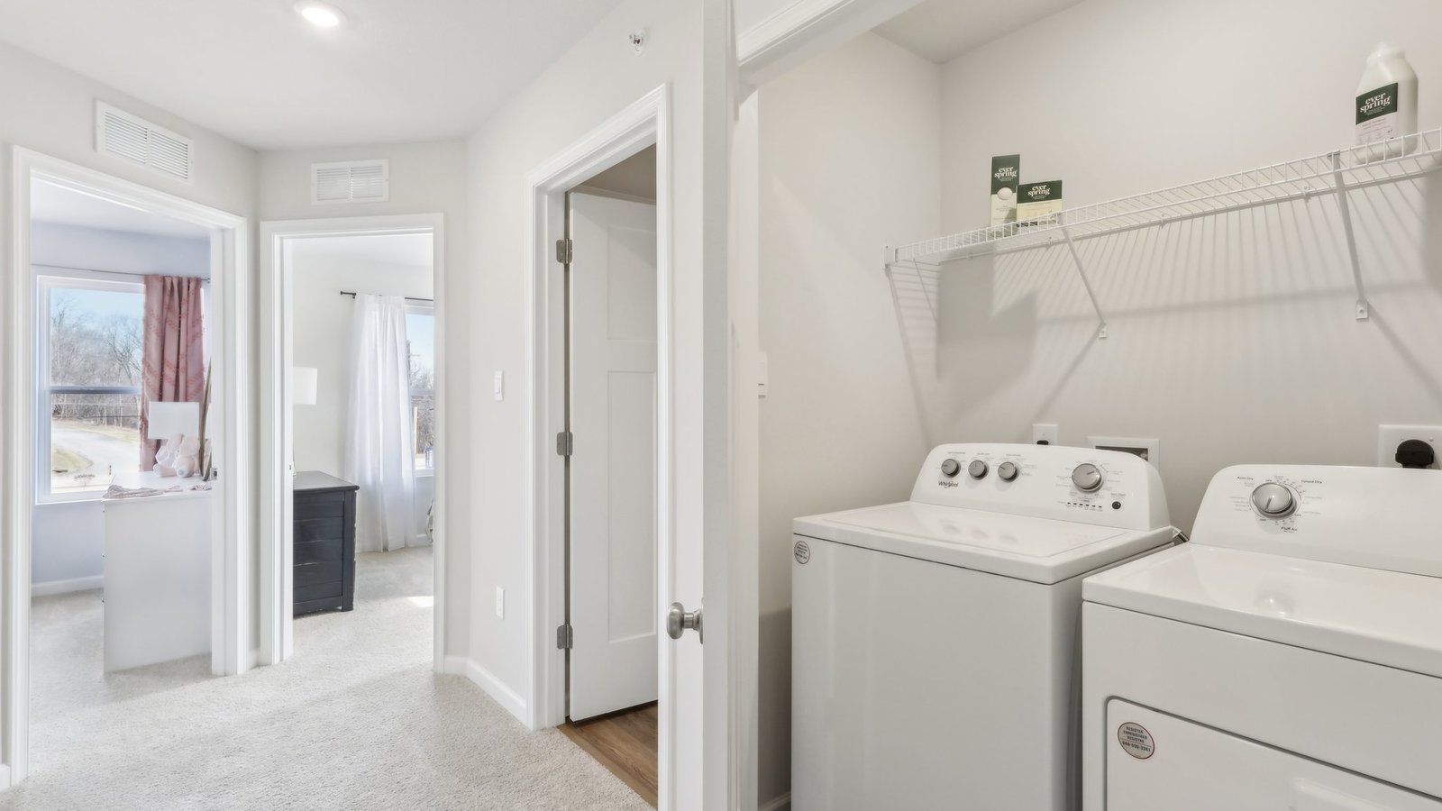 upstairs hallway and laundry