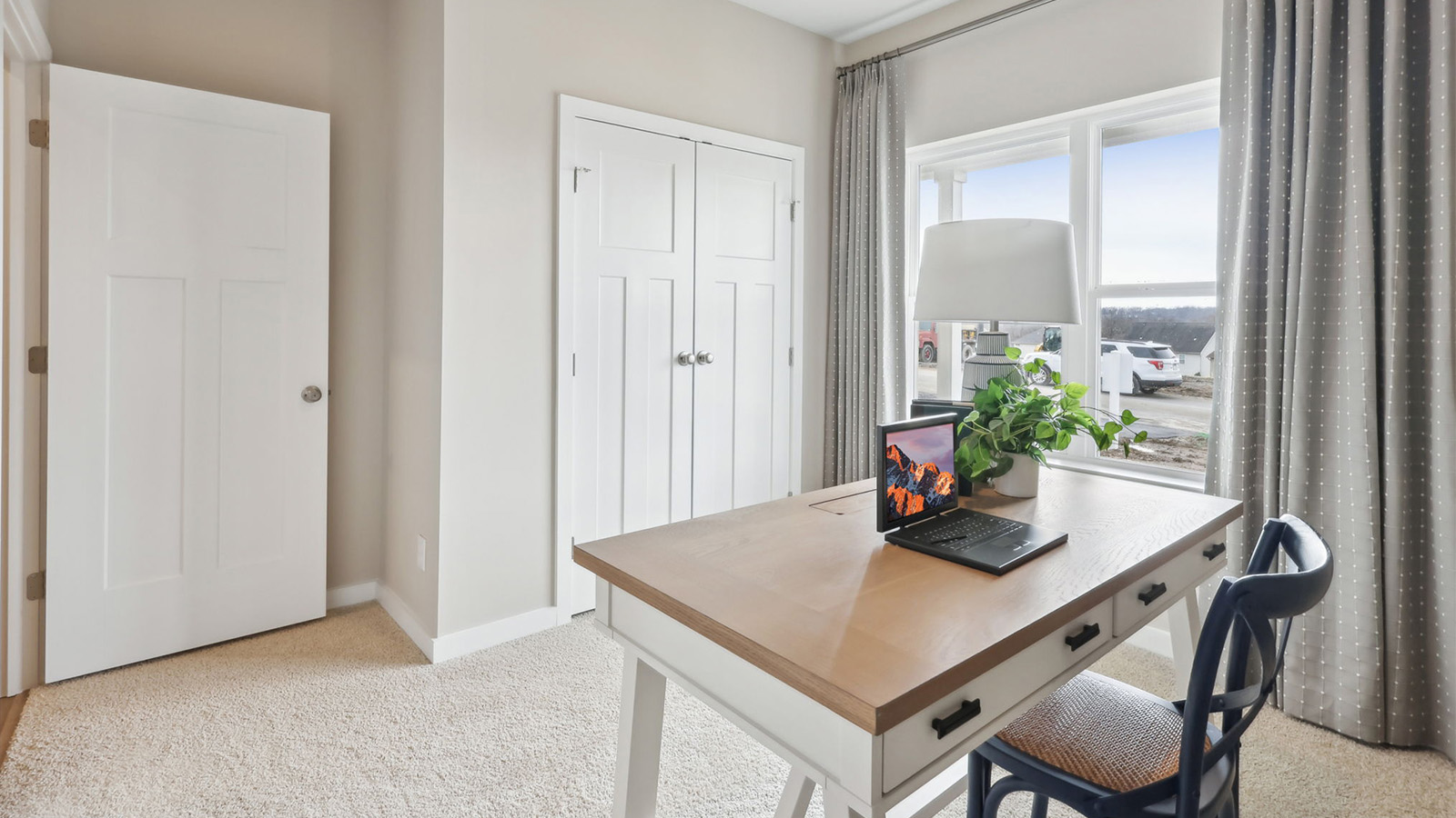 second room staged as an office