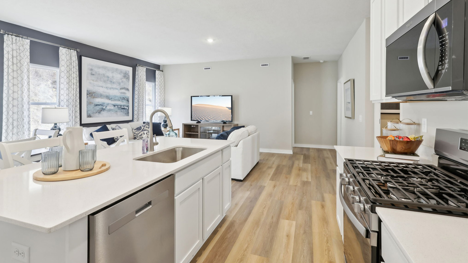 Kitchen with stainless steel appliances