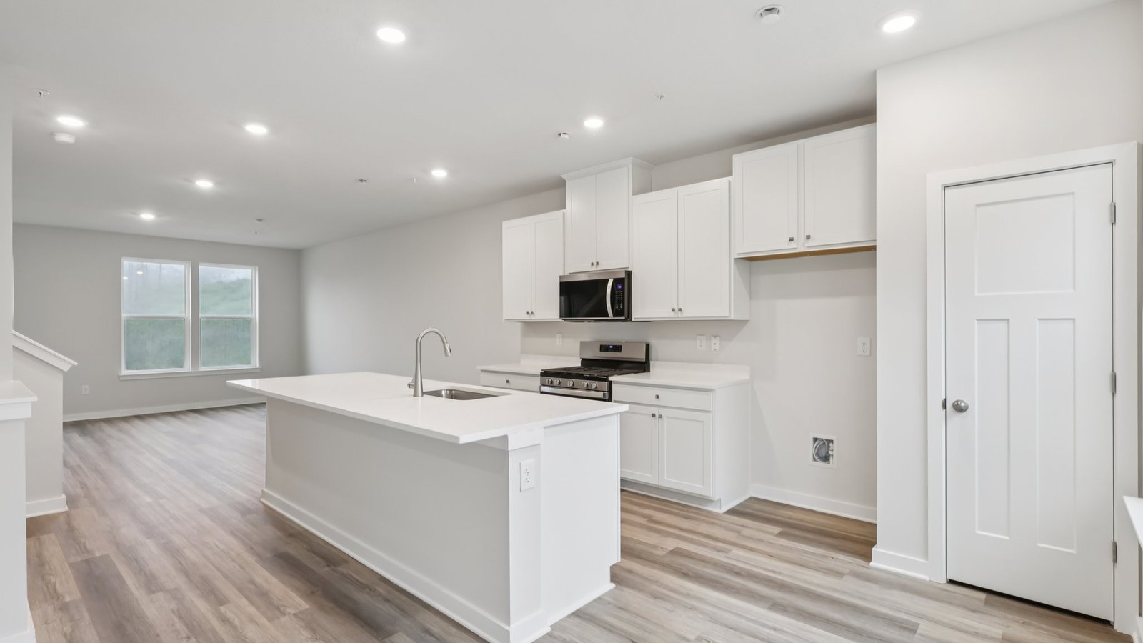 Kitchen with stainless steel appliances