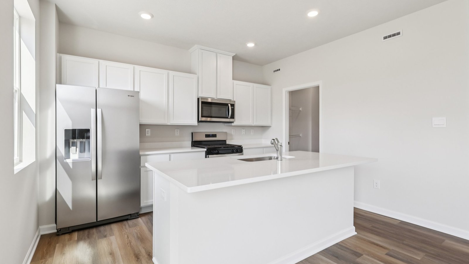 Kitchen with stainless steel appliances