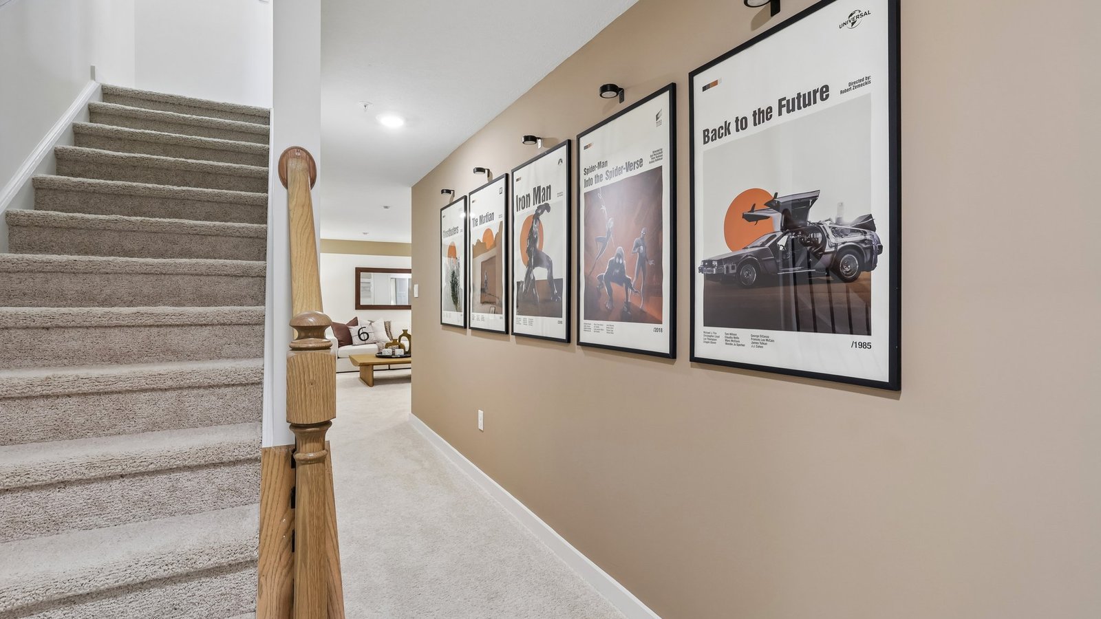 Hallway to finished basement