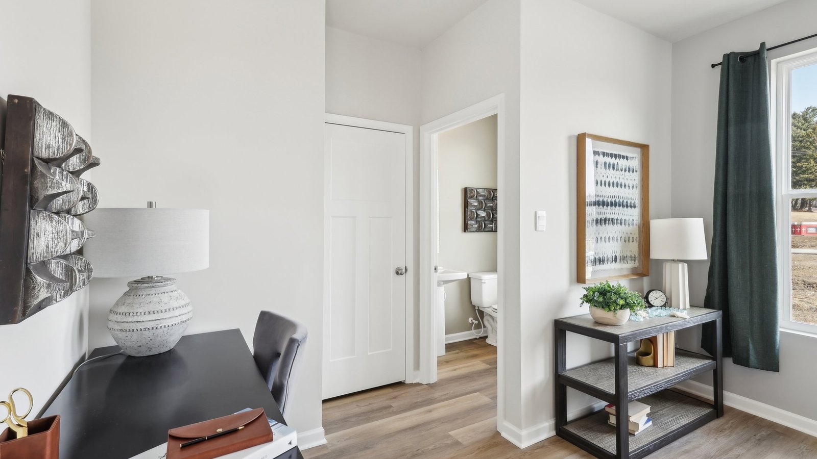 Main level half bath and storage