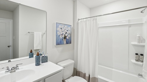 Secondary full bath with tub and shower