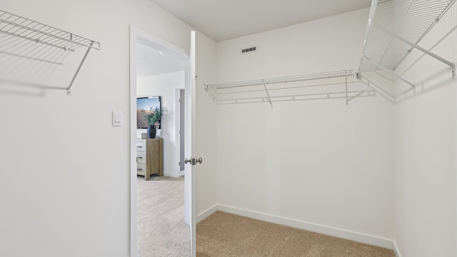 Galen primary bedroom with large walk-in closet