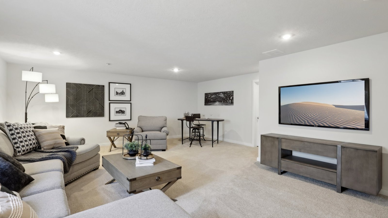 finihshed lower level rec room