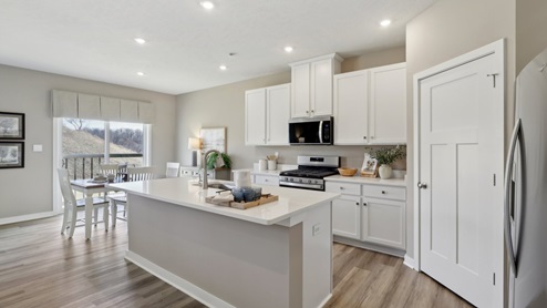 Hadley kitchen with white cabinets and countertops