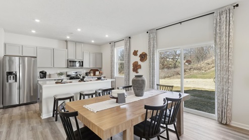 Galen kitchen and dining area withe sliding glass door