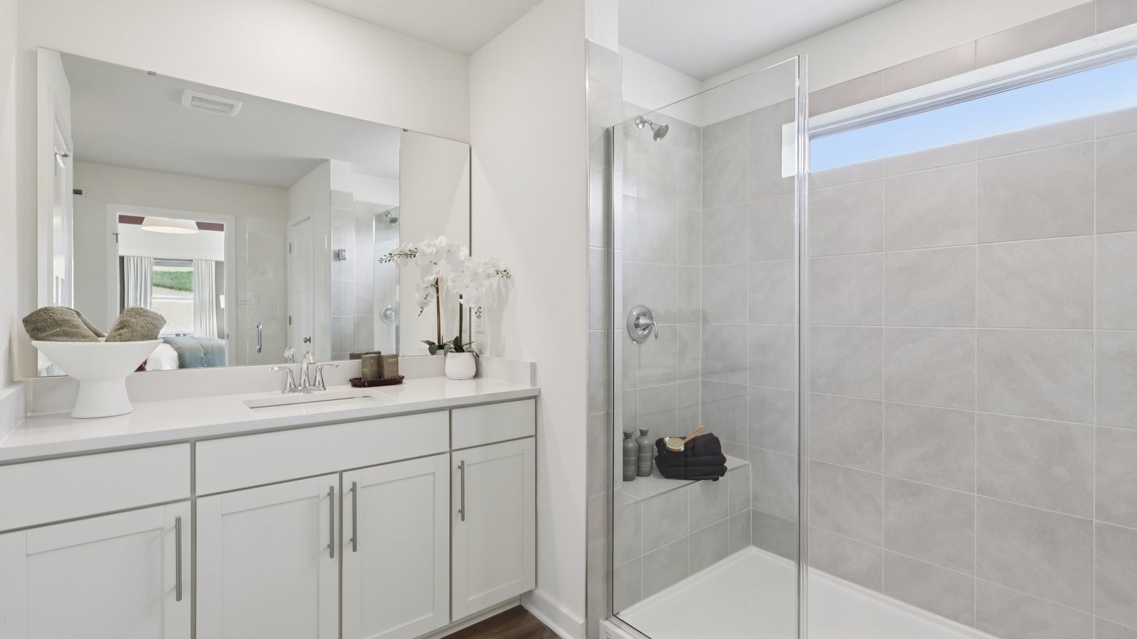 Spa-inspired primary bedroom ensuite bathroom