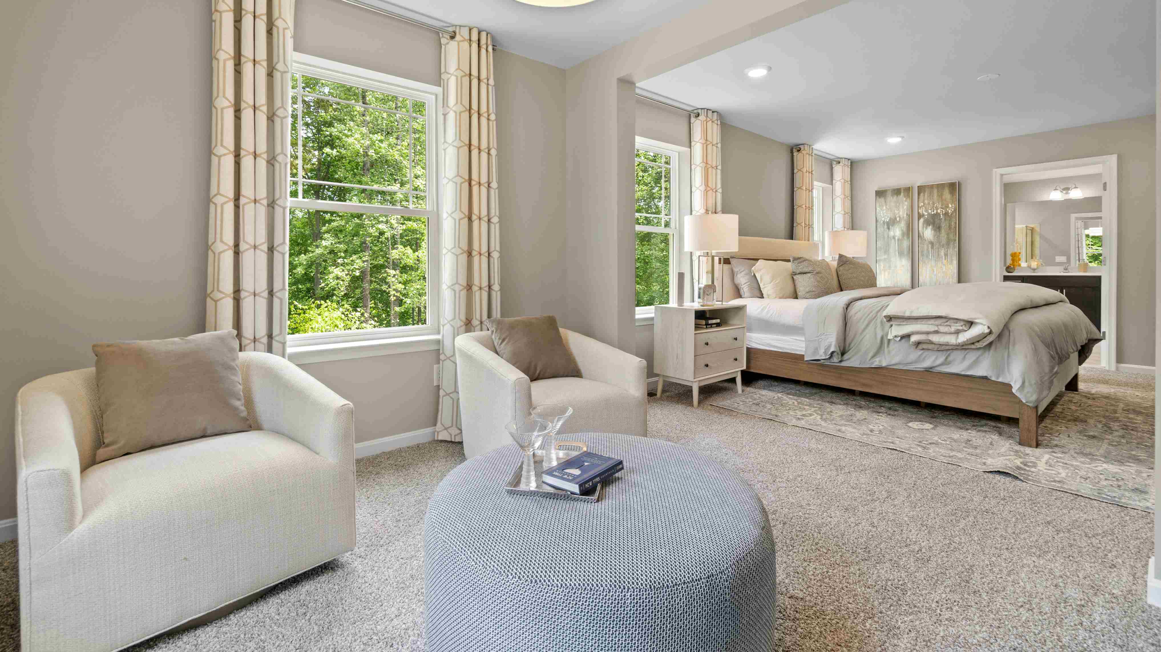 Primary bedroom suite sitting area