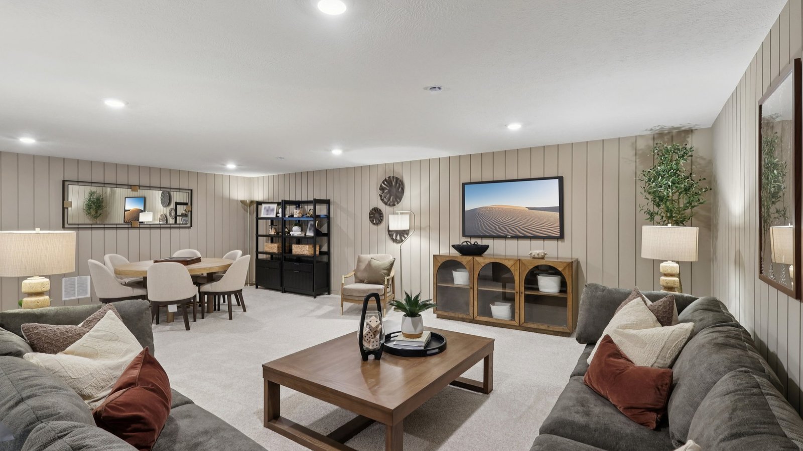 Finished basement living area