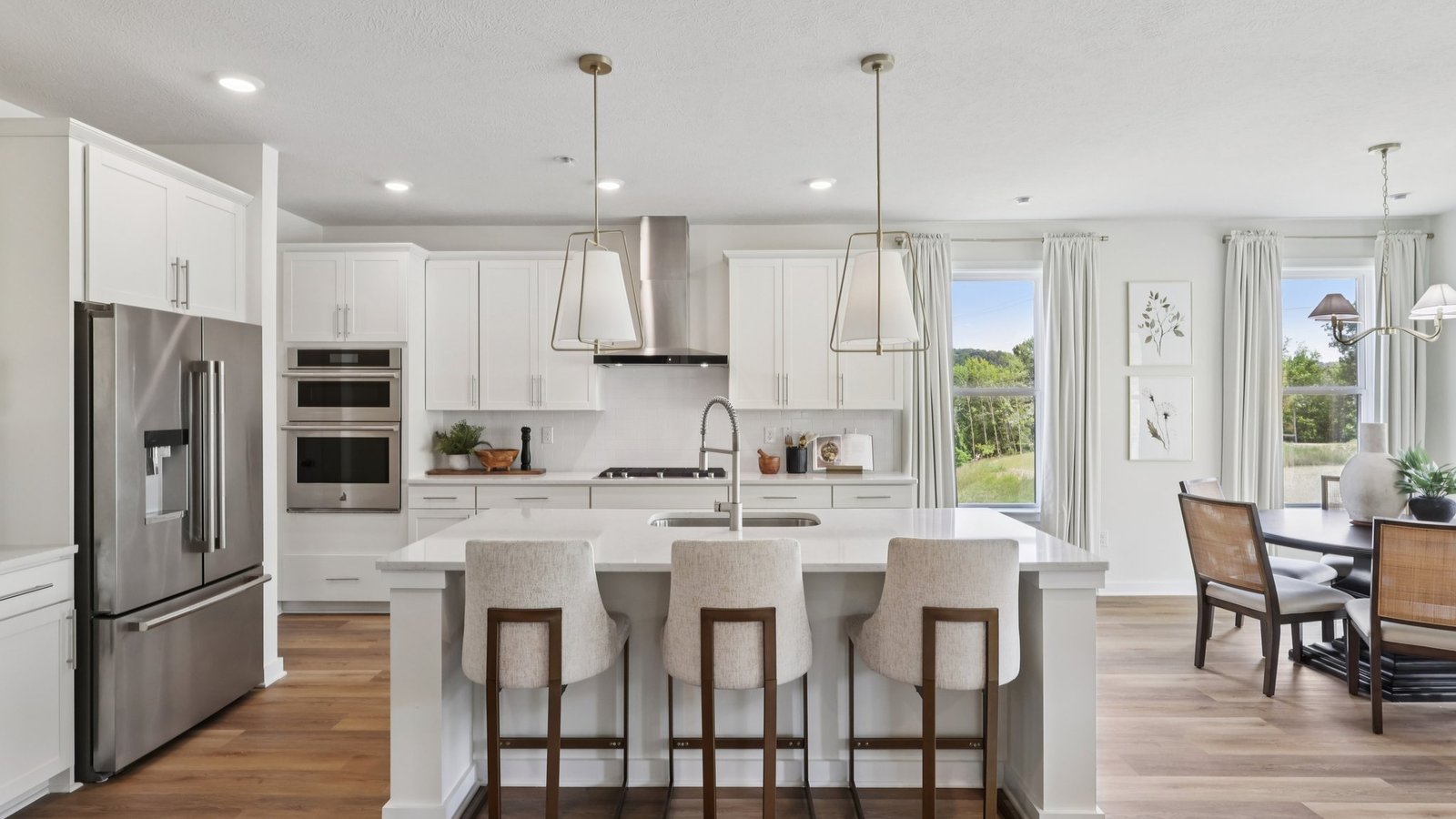 Spacious kitchen with stainless steel appliances