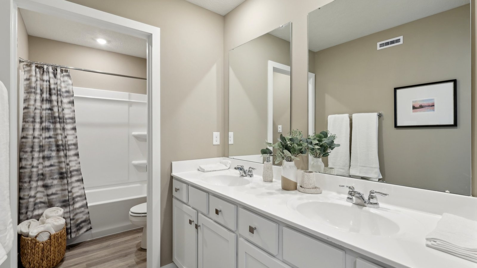 Second bathroom with dual vanity