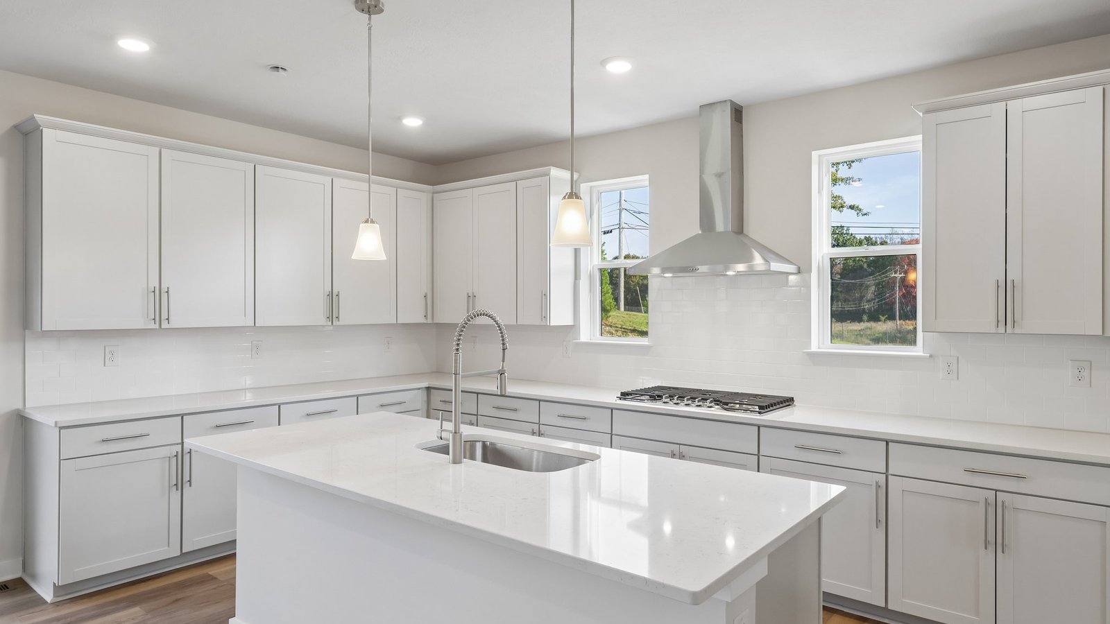 Kitchen with stainless steel appliances