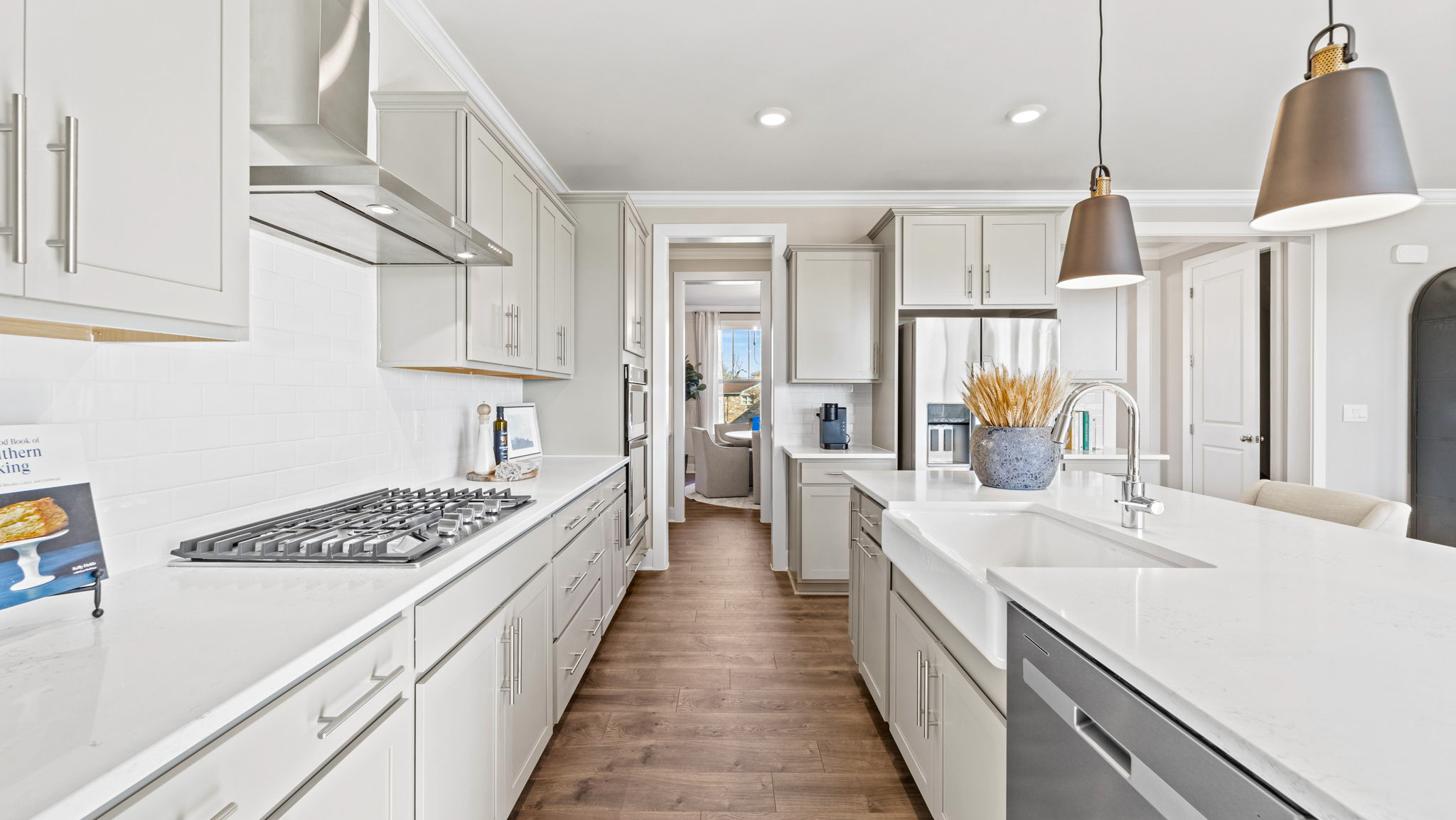 Kitchen with stainless steel appliances
