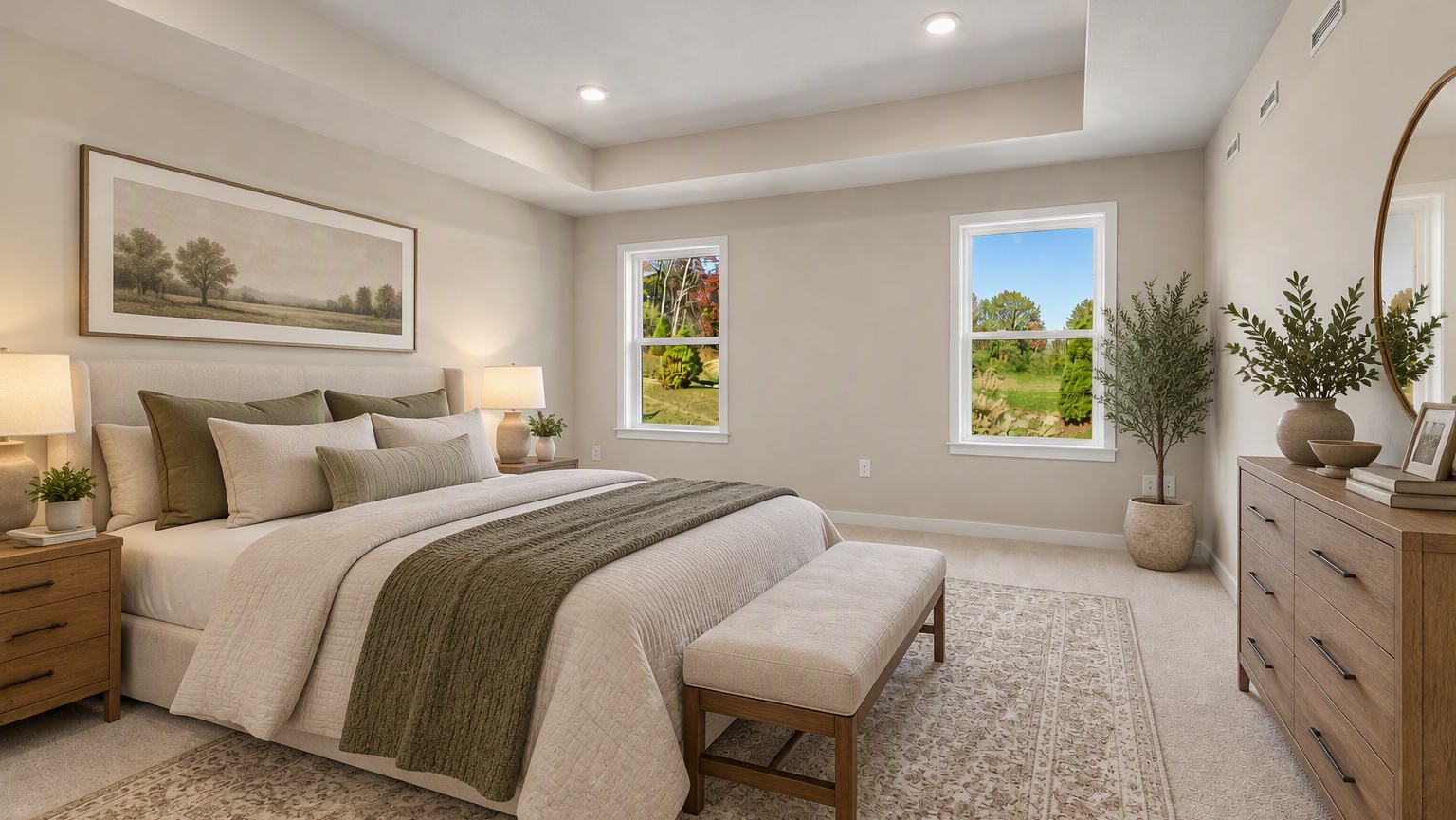 Primary bedroom virtually staged