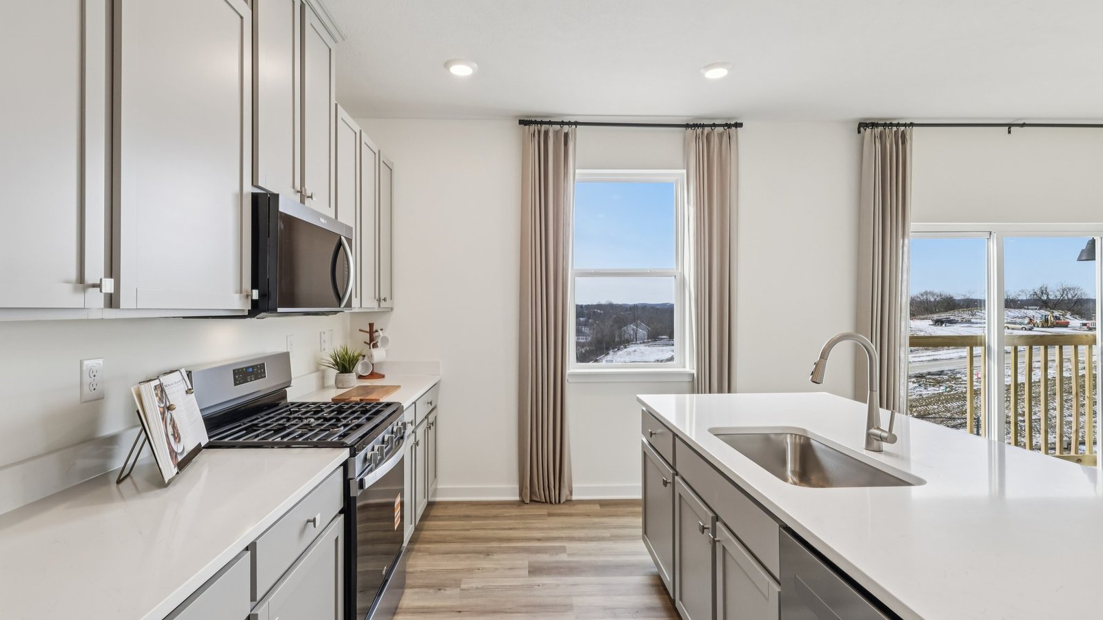 Kitchen with stainless steel appliances