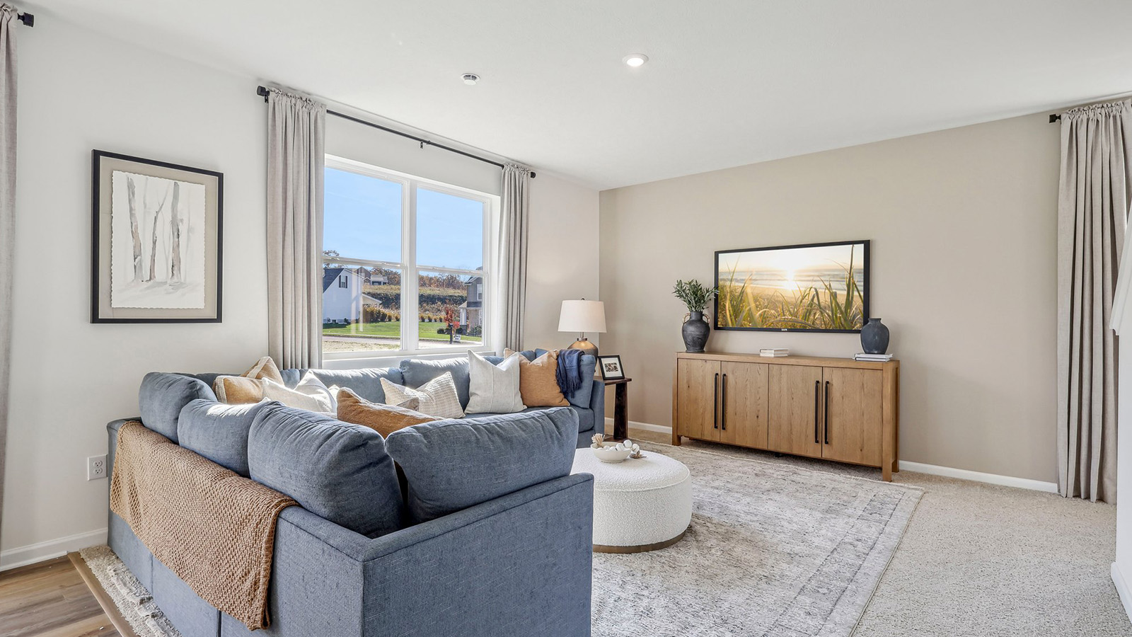 Living room with large window