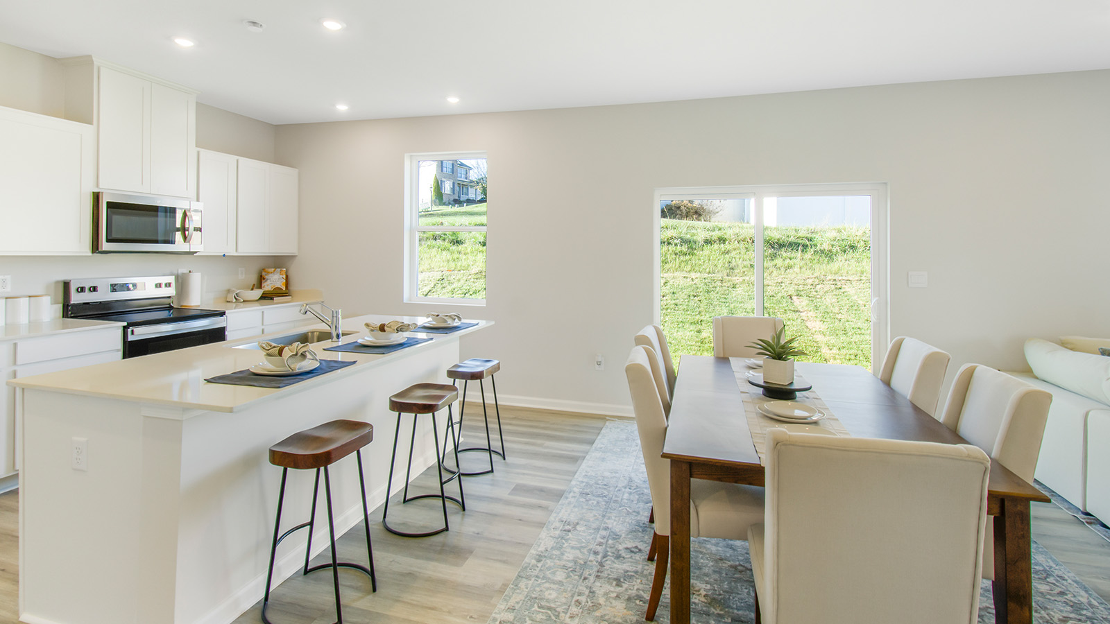 Dining into kitchen space
