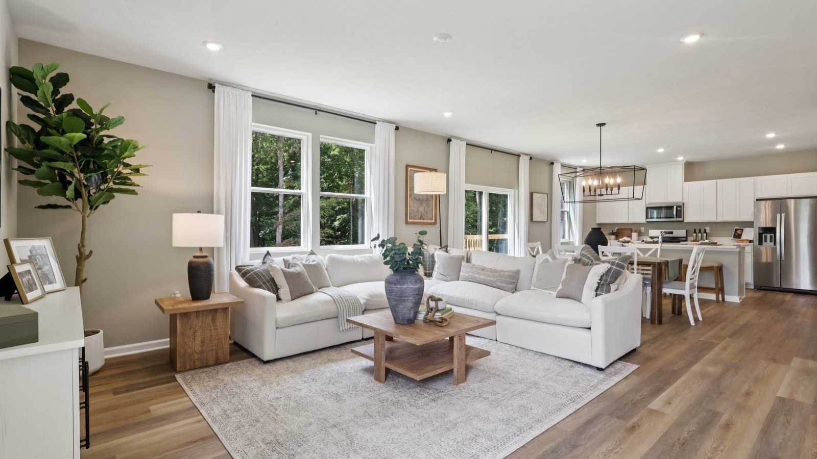 Living room with large window