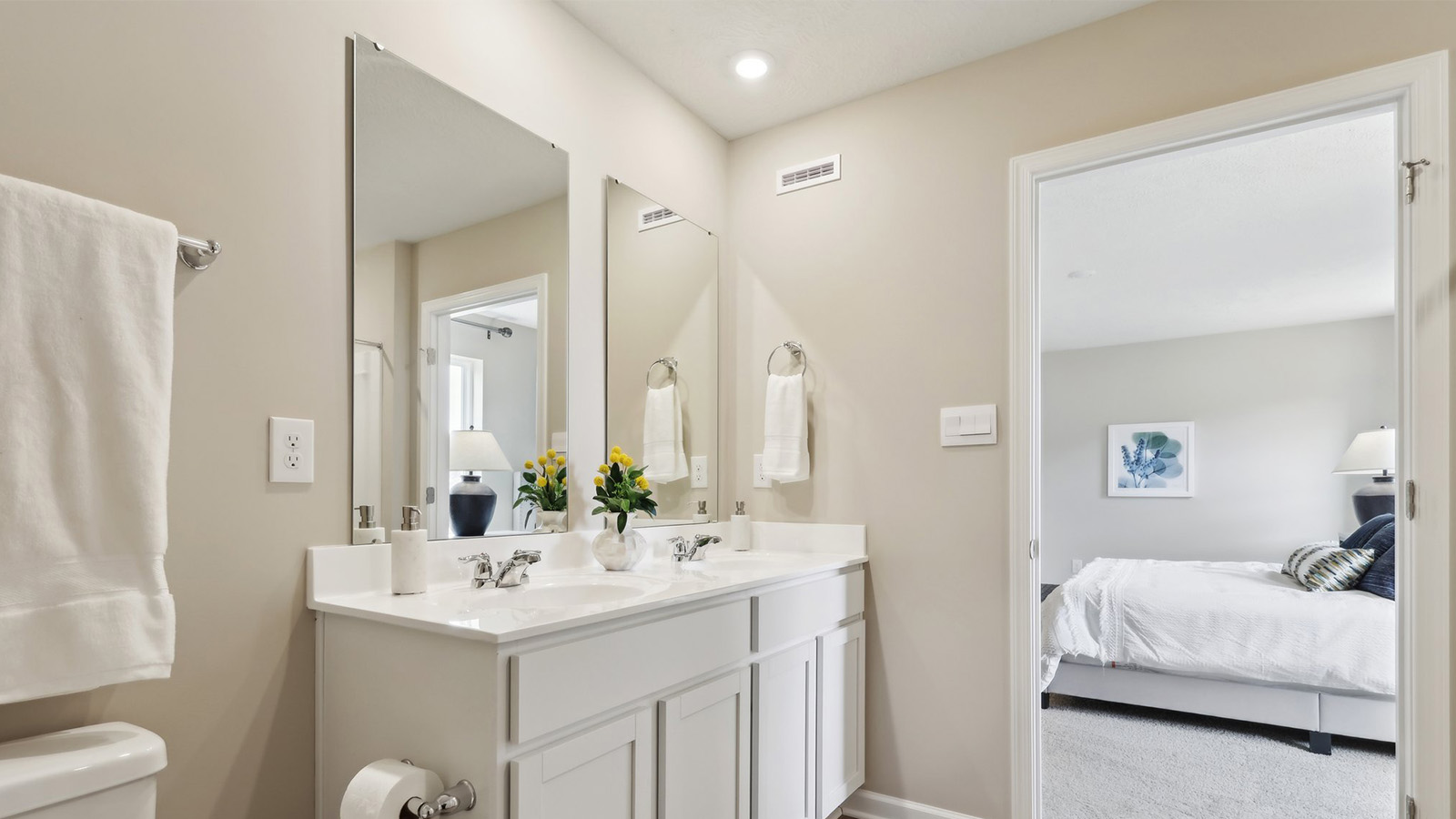 Primary ensuite with dual vanity