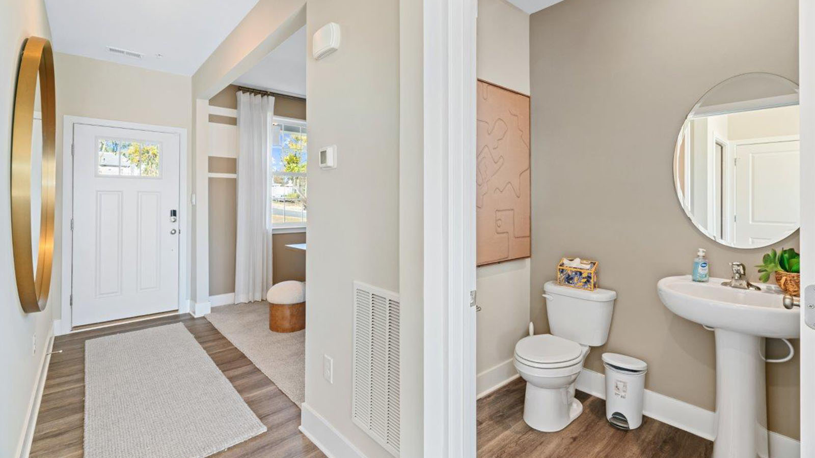 Half bath off of entry