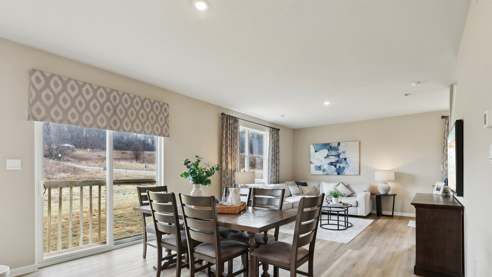 Deerfield dining into living area