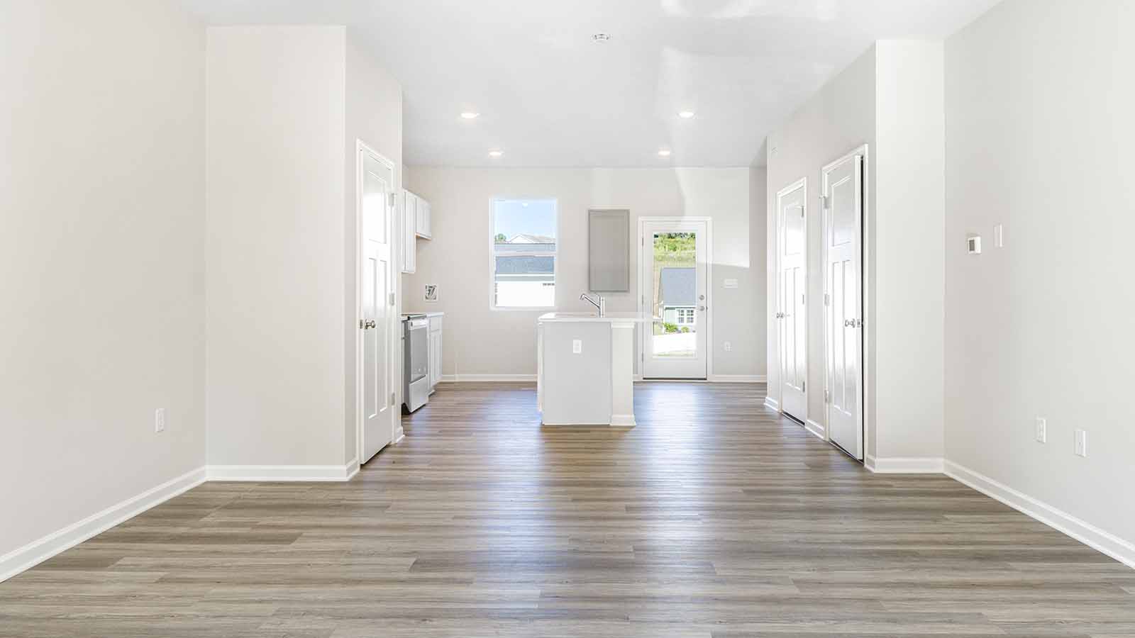 living room to kitchen