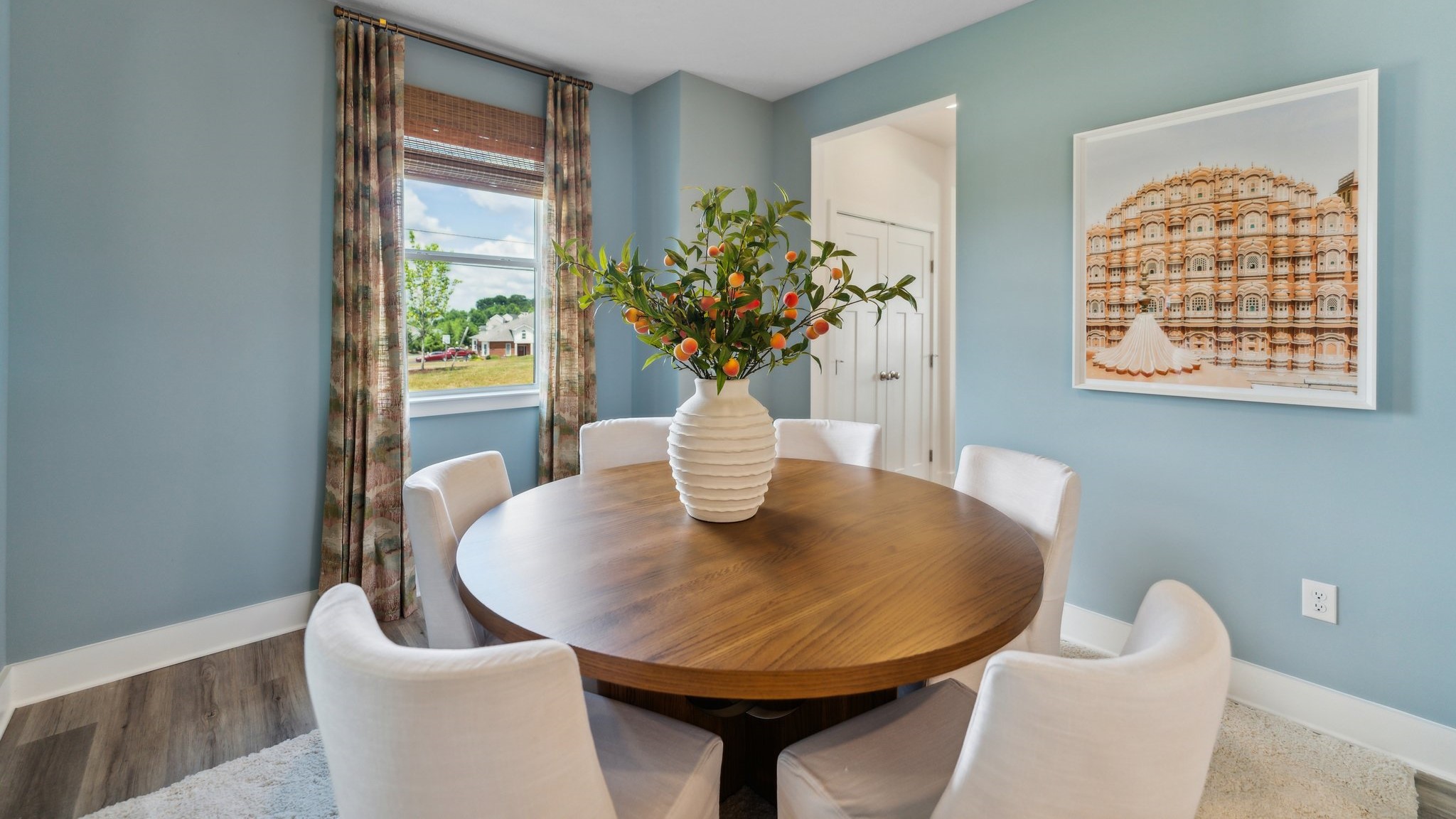 Dining room with large window