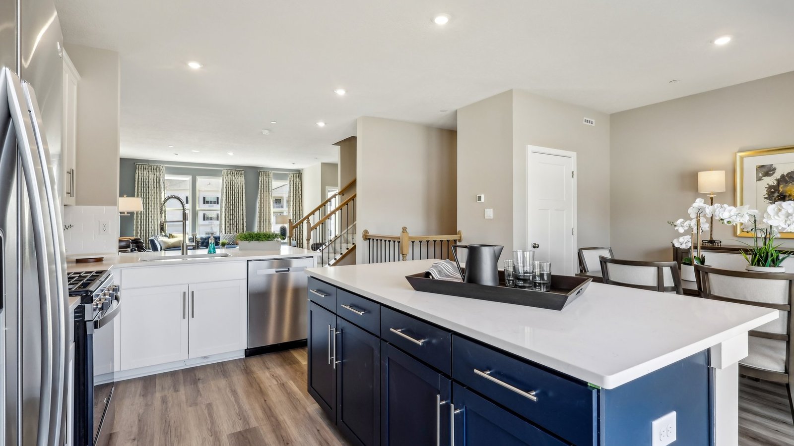 Kitchen with stainless steel appliances