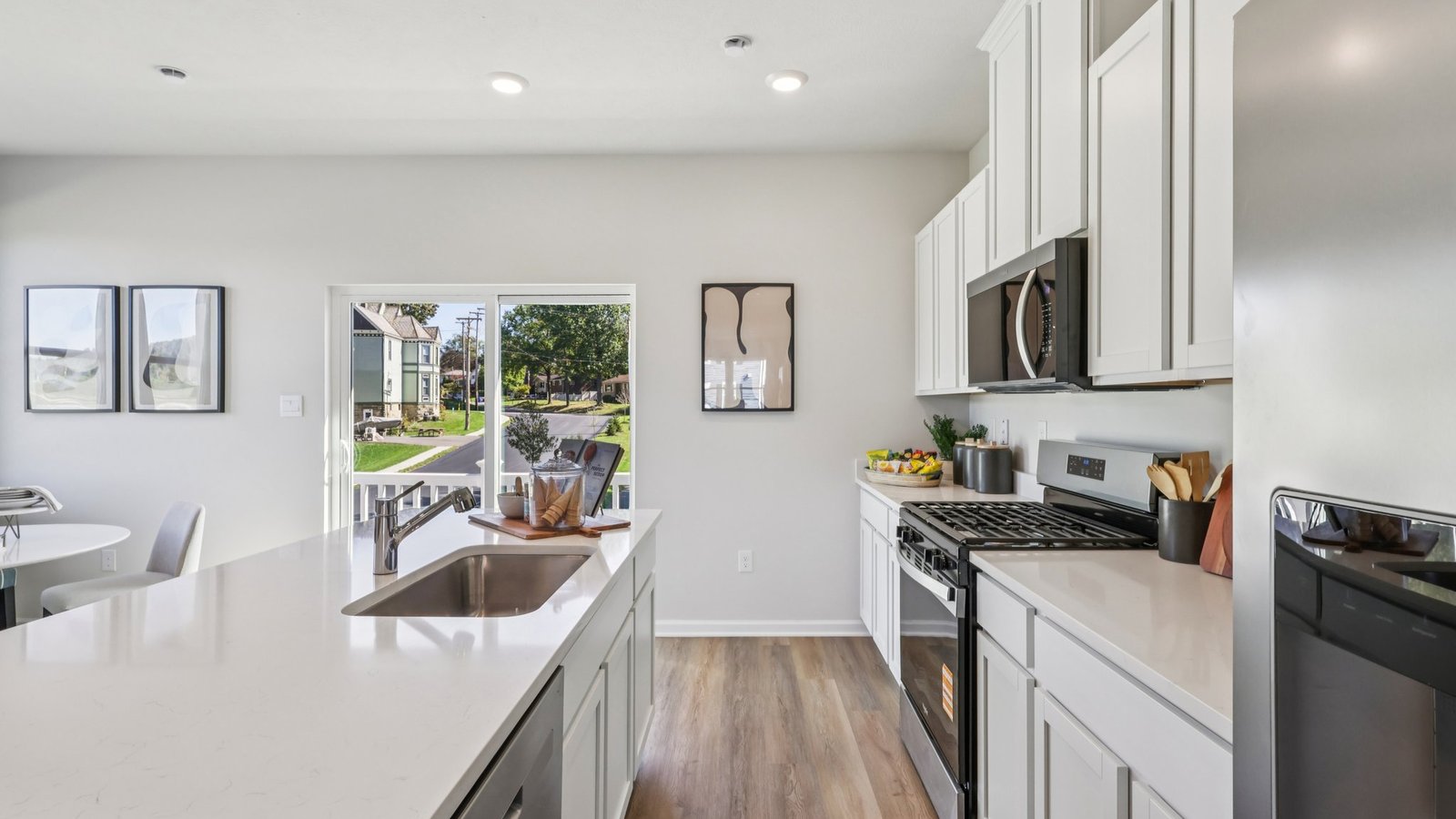 Kitchen with stainless steel appliances