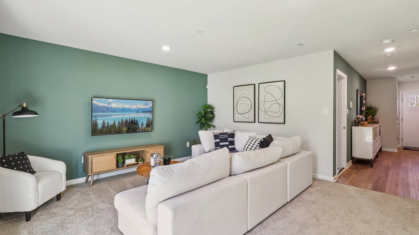 Finished basement living space