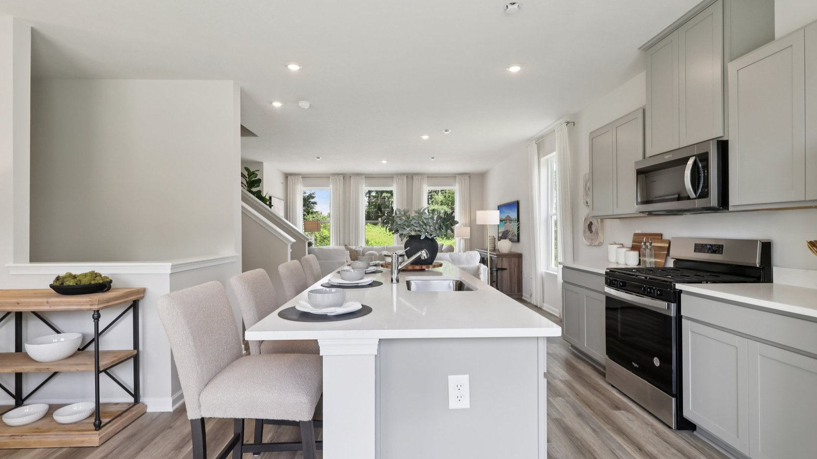 Kitchen with stainless steel appliances