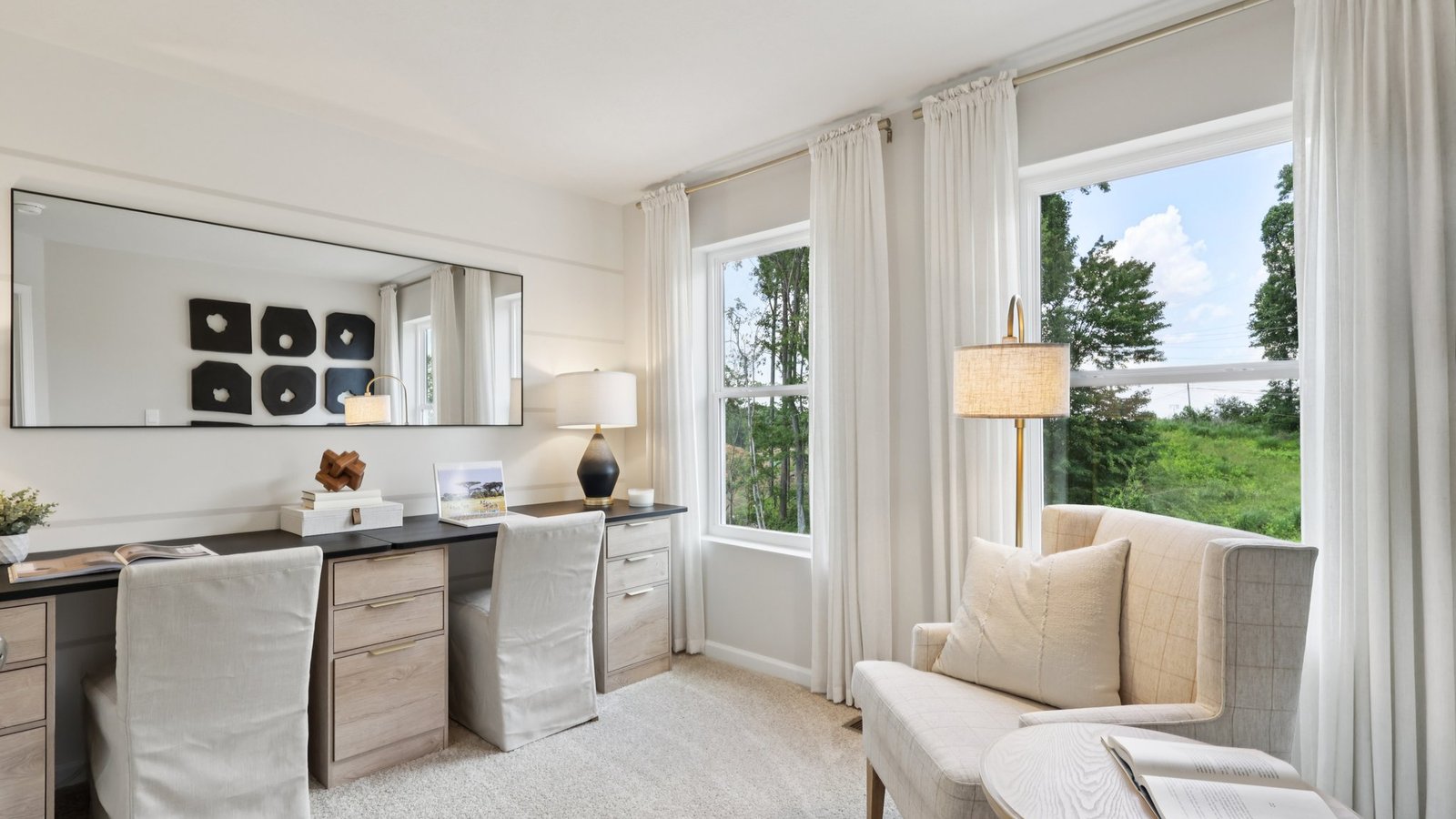 Second room staged as an office