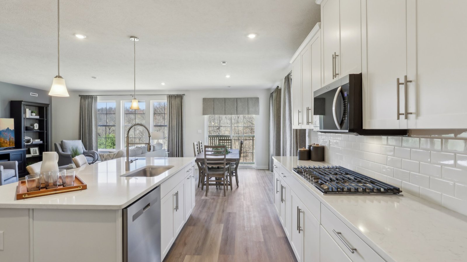 Kitchen with stainless steel appliances