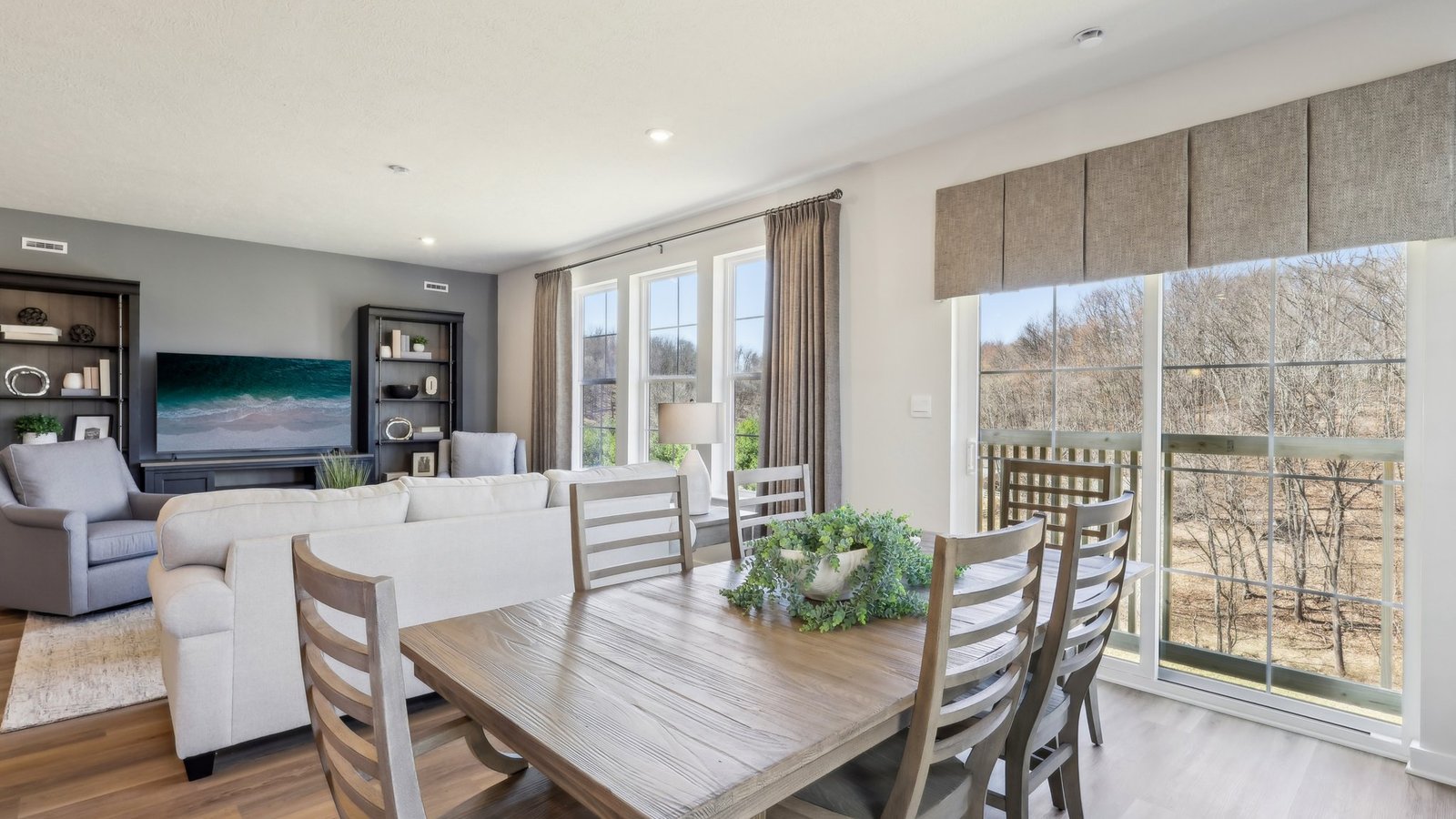 Dining area into living room