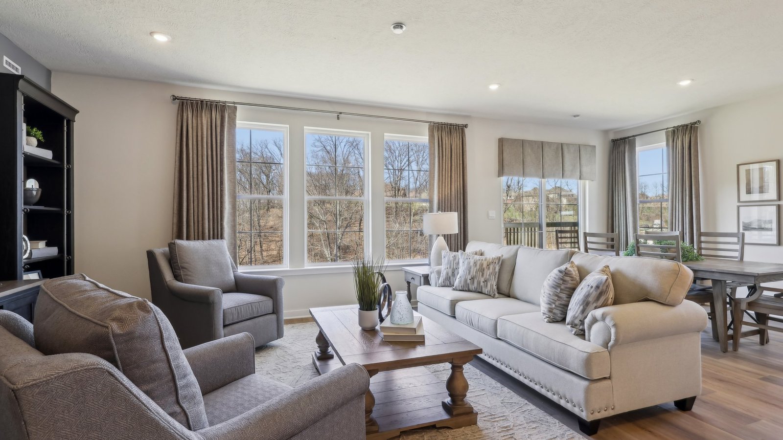 Living area with large windows