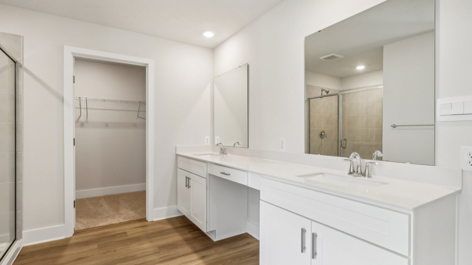 double vanity in primary ensuite bathroom